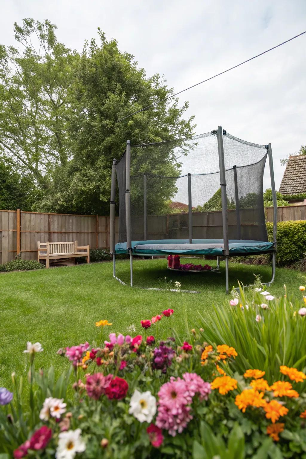 A discreet safety net ensures safe play while maintaining style.