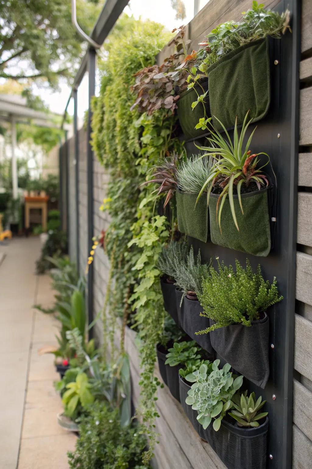 A vibrant living wall creating a green boundary.