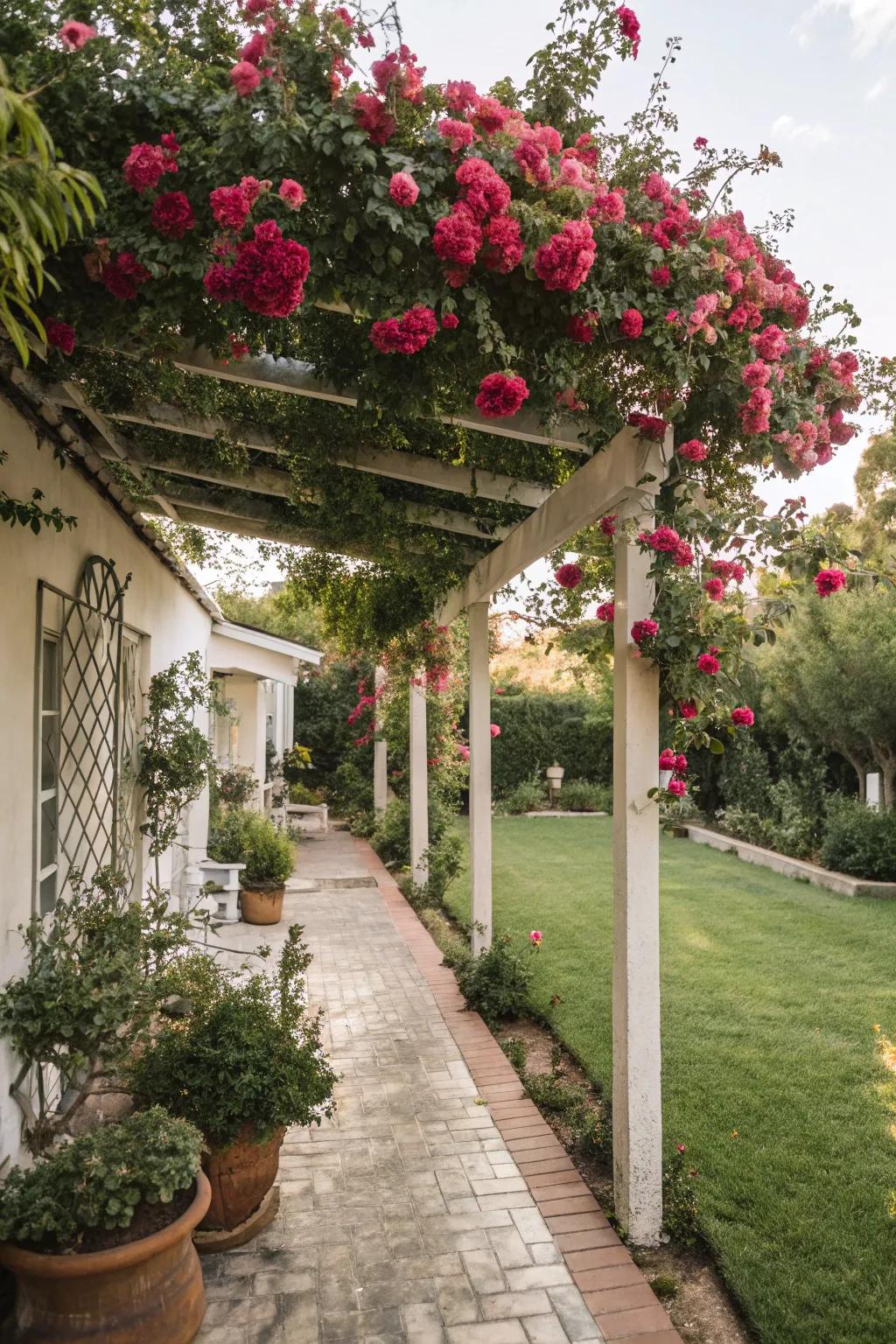 A pergola offers both shade and a touch of romance to your backyard.