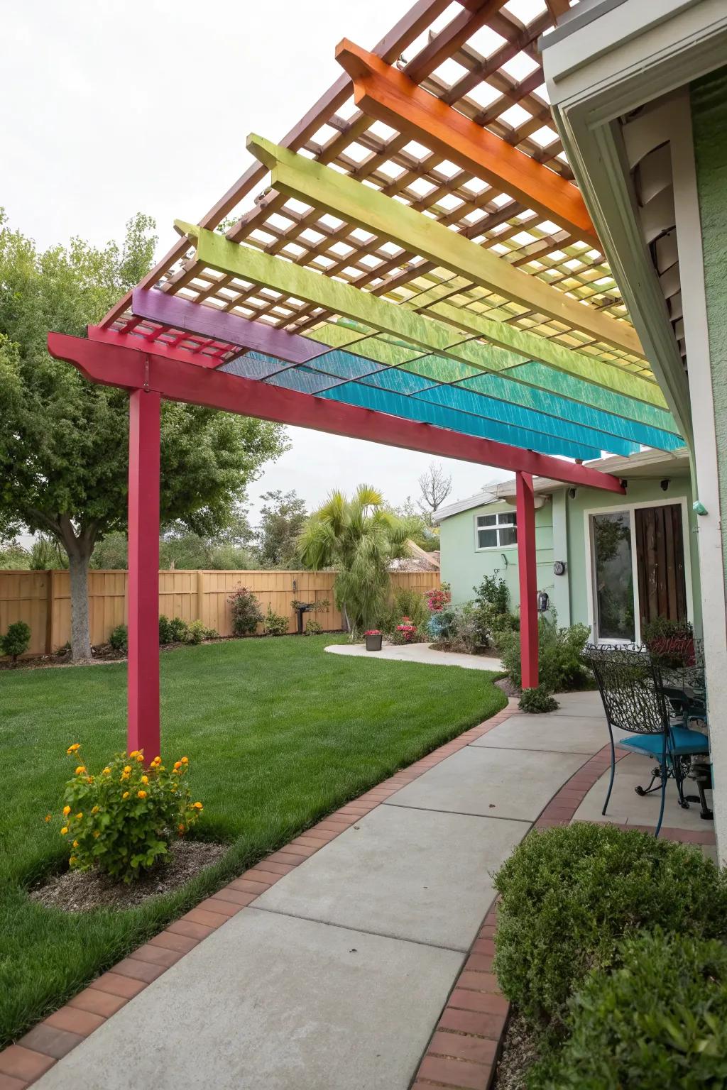 Dare to be different with a colorful lattice cover.
