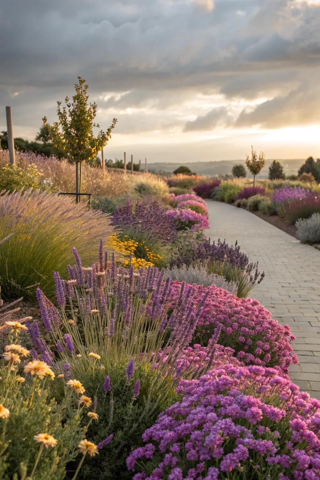 Colorful blooms can thrive with little water, adding vibrancy to any landscape.
