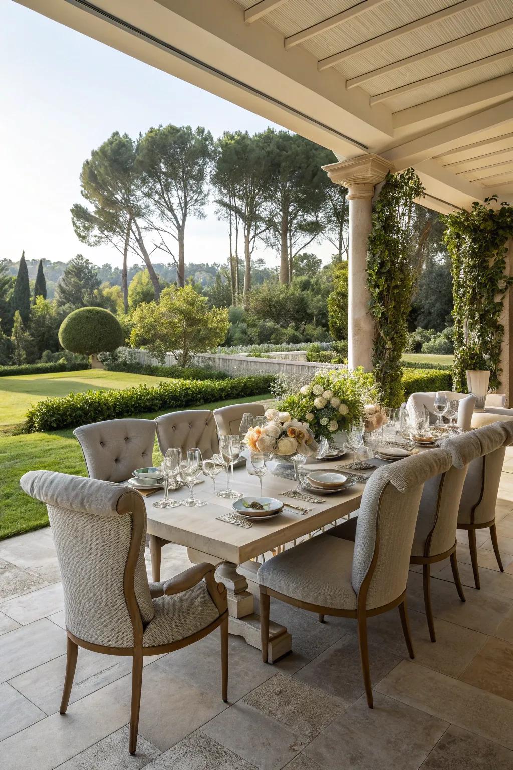 Dining area perfect for meals under the stars.