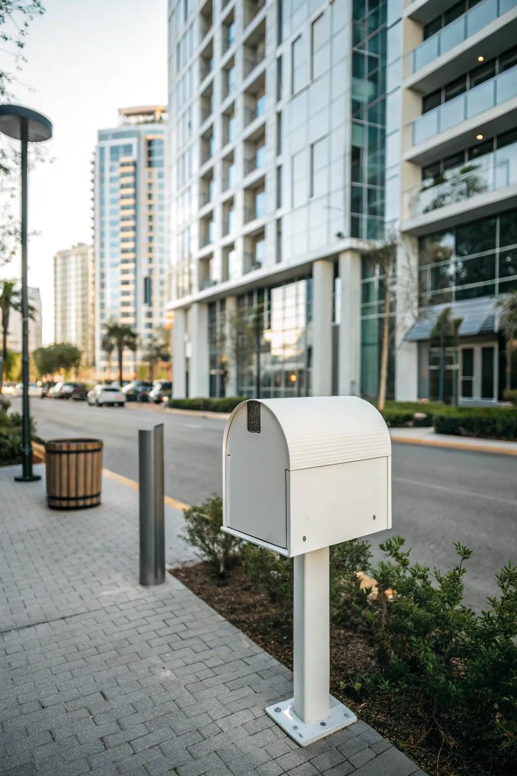 Minimalist design offers a sleek and sophisticated mailbox base.