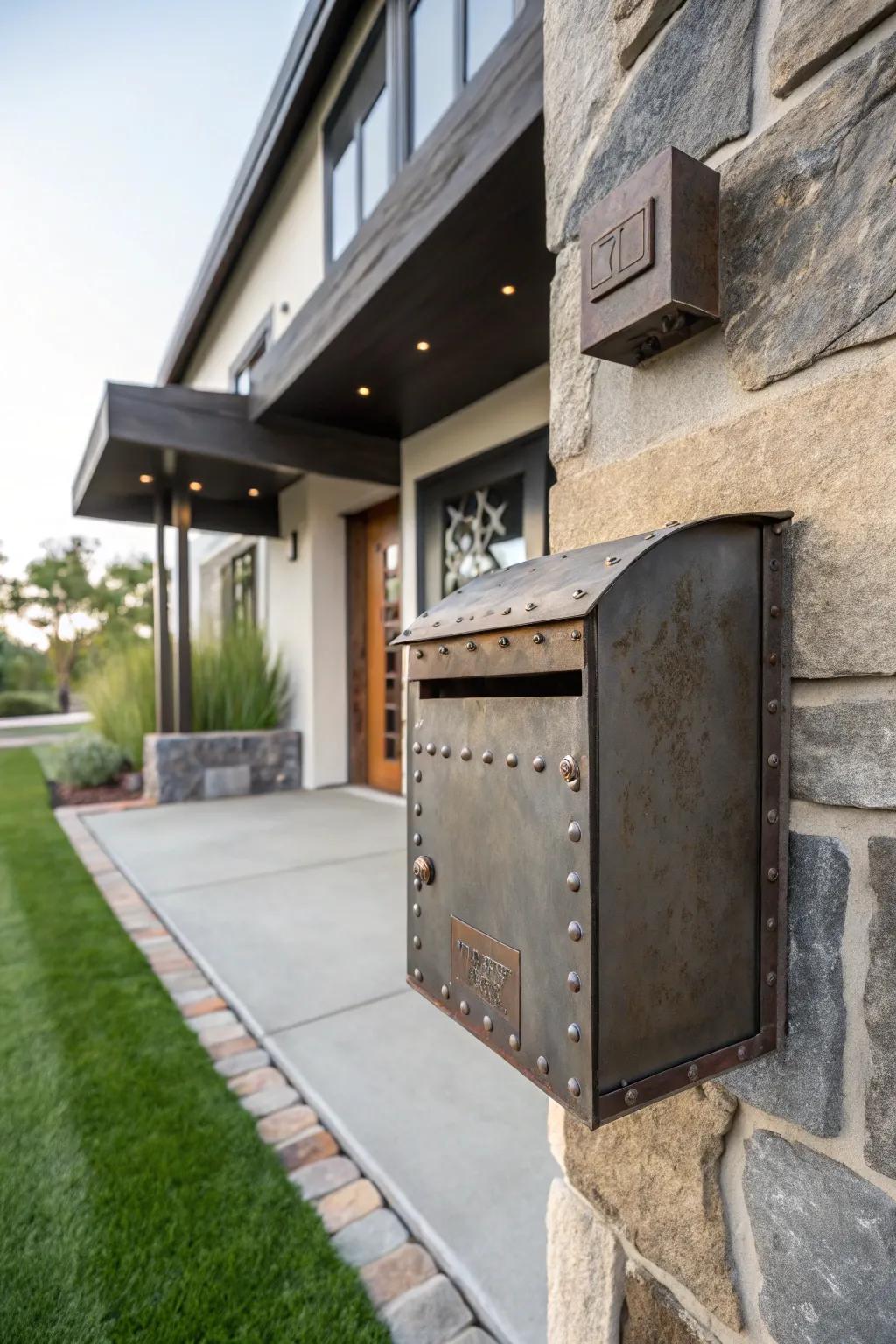 A metal mailbox that adds industrial flair to your home.