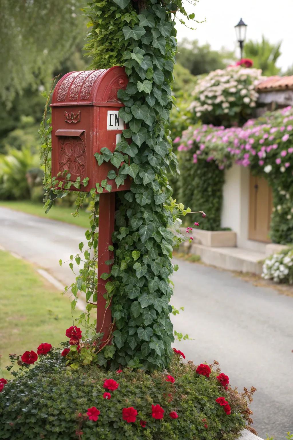 Vines and climbers add vertical charm to your mailbox.