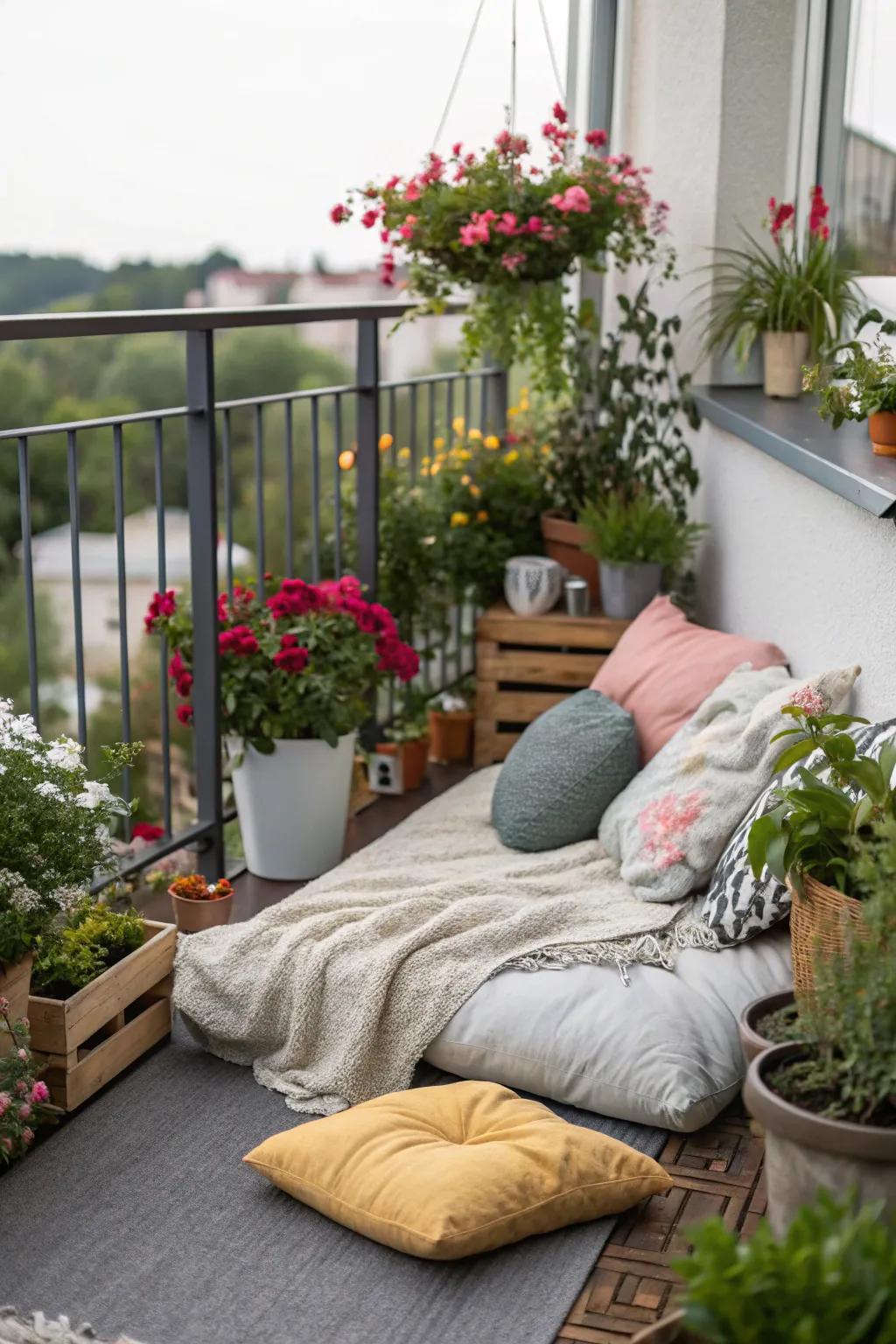 A small balcony can be a cozy, inviting retreat.
