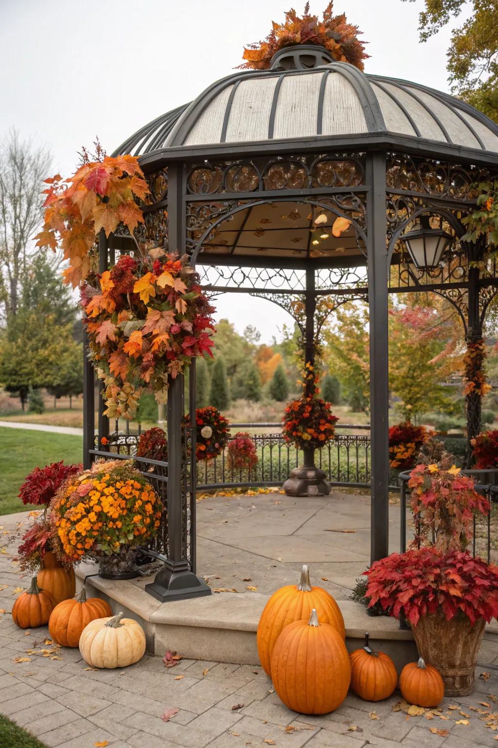 Seasonal decor brings festive vibes to your metal gazebo.