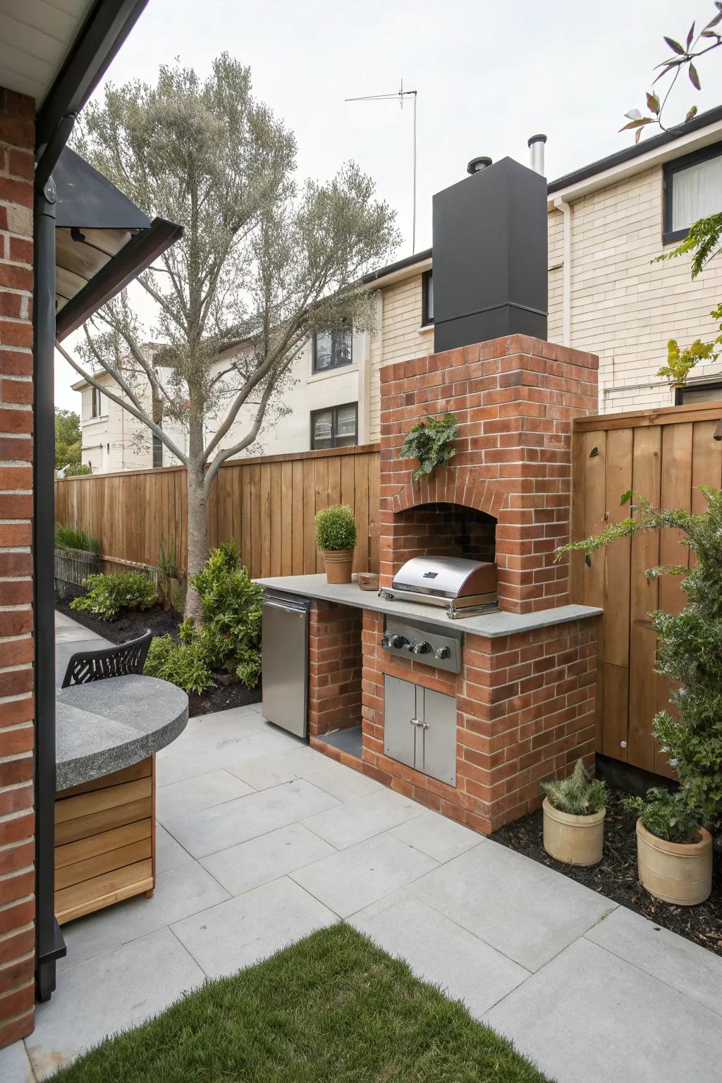 A compact yet stylish BBQ design, ideal for smaller spaces.