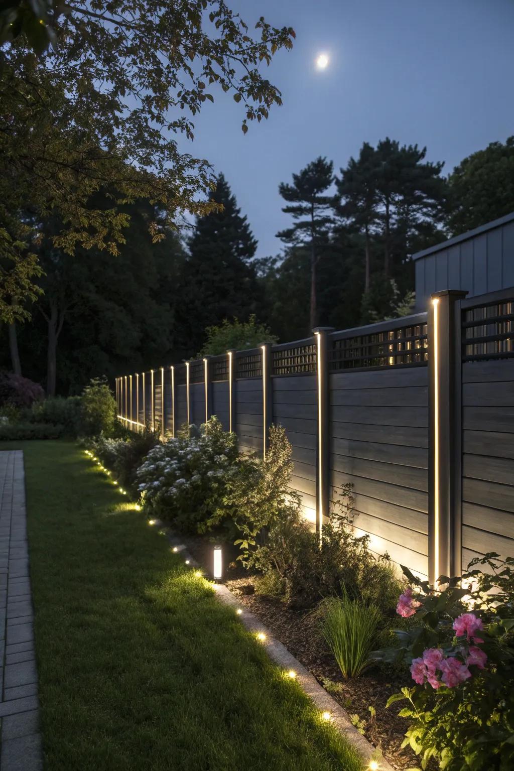 Lighting elements add warmth and ambiance.