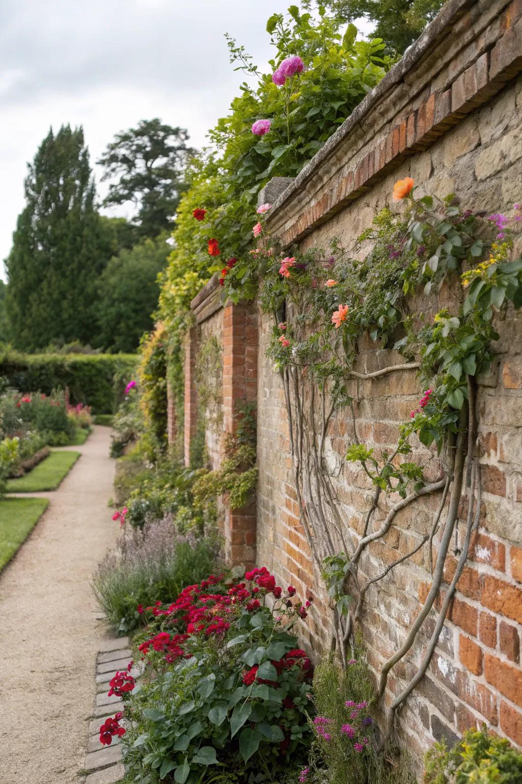Rustic brick walls offer timeless beauty and durability.