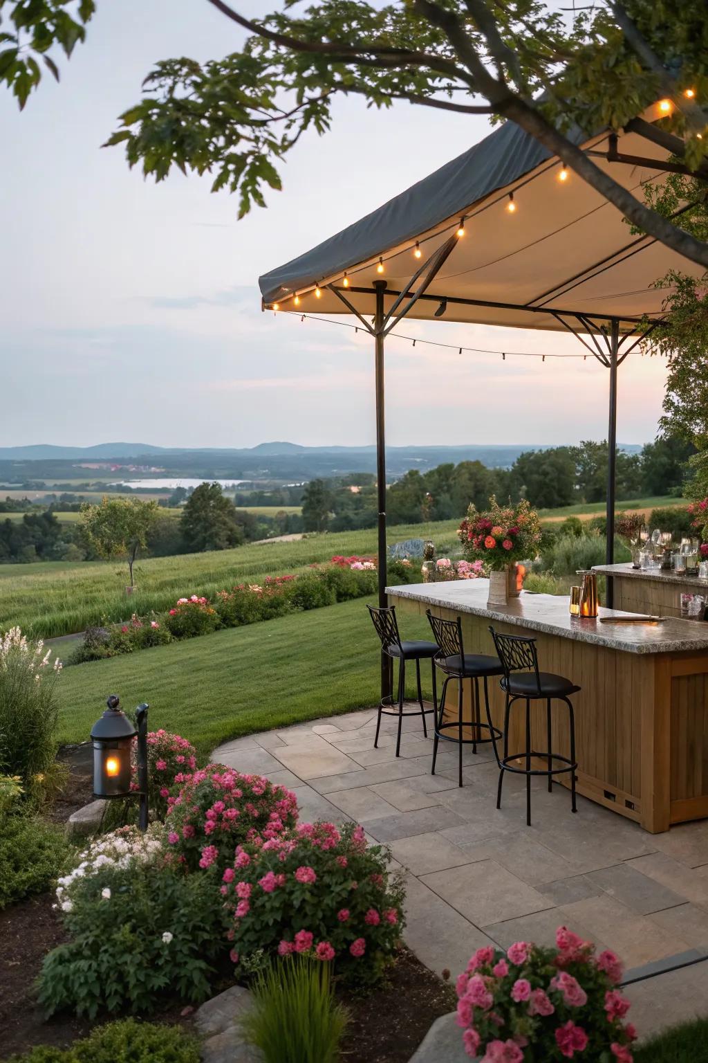 Position your bar to make the most of your outdoor views.