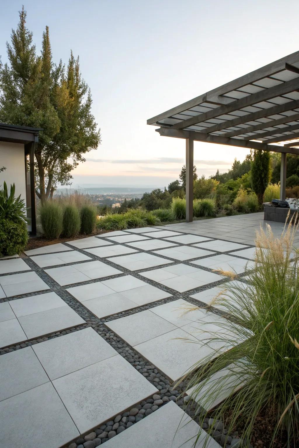 Oversized pavers make a bold statement in any landscape.