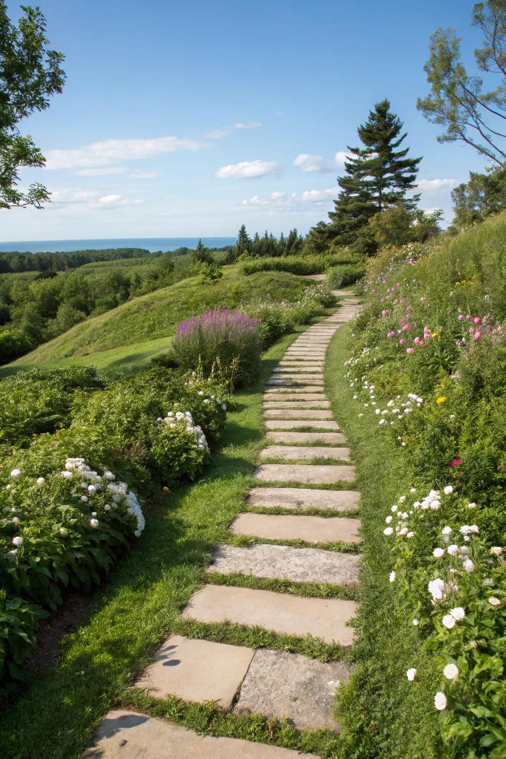 Stepping stones invite exploration and add charm.