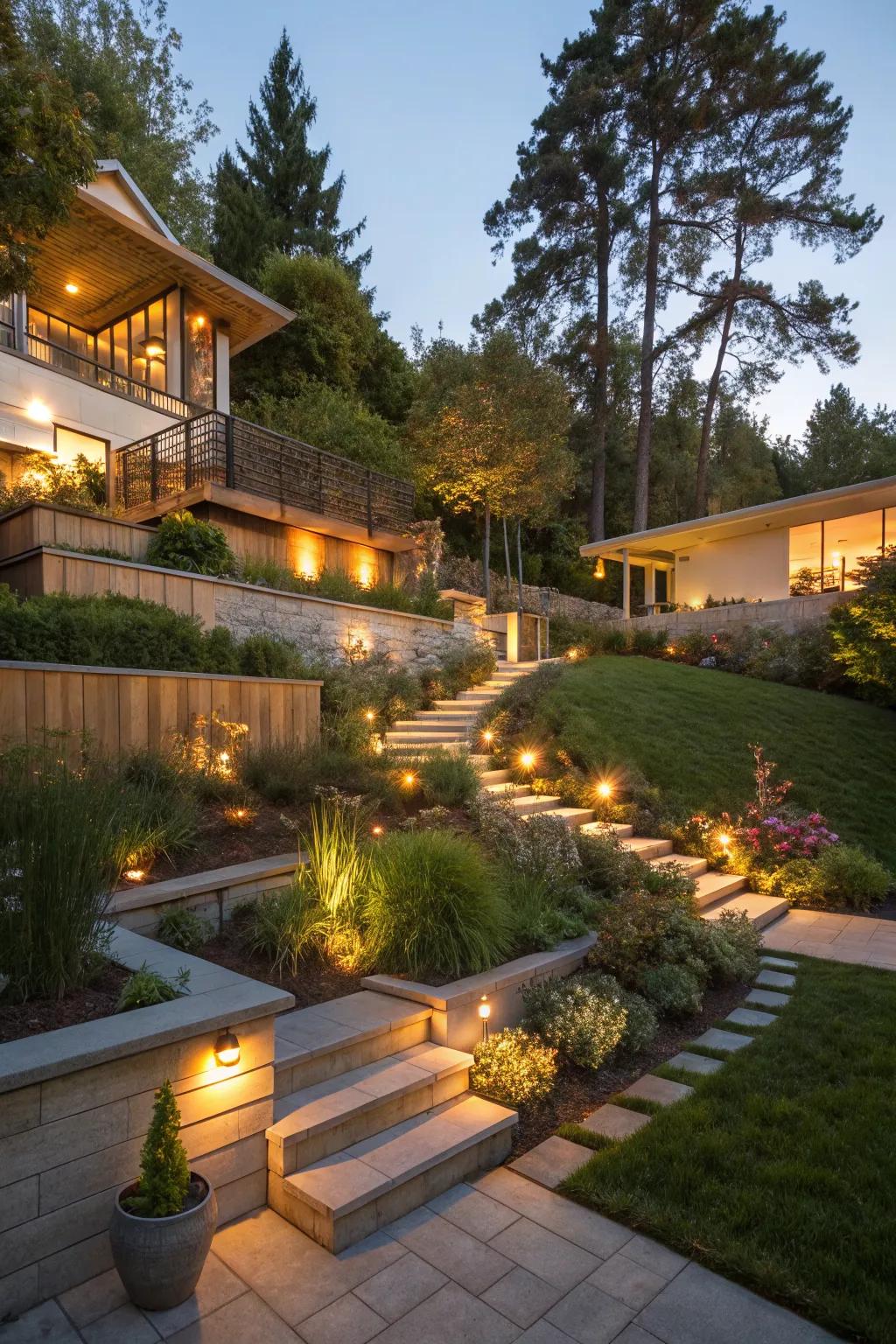 Outdoor lighting enhances the beauty and safety of your backyard.
