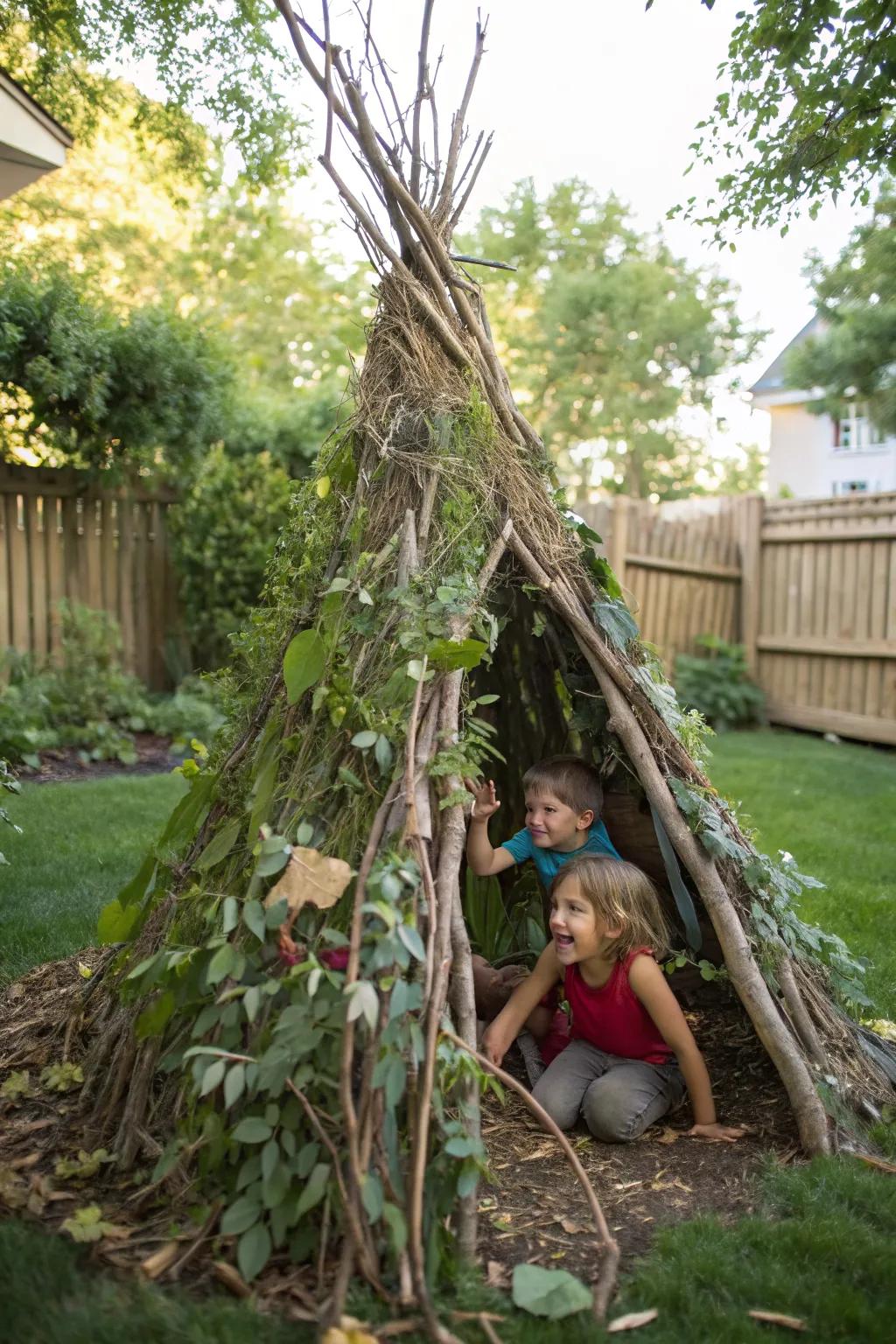 Create magical hideouts with natural teepees for little adventurers.