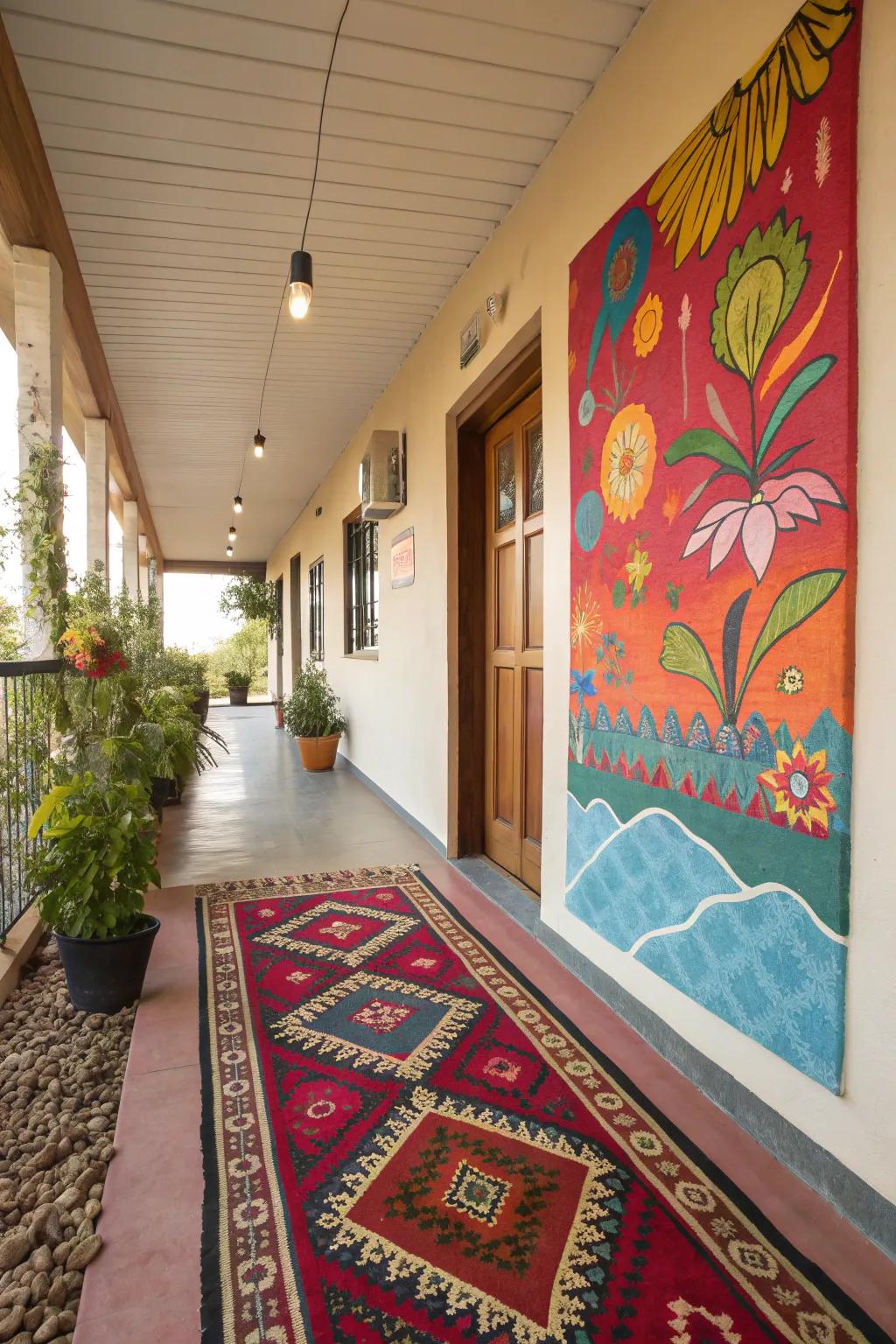 Decorative elements add personality to your breezeway.