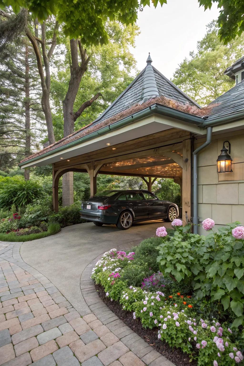 Personal touches make this carport unique.