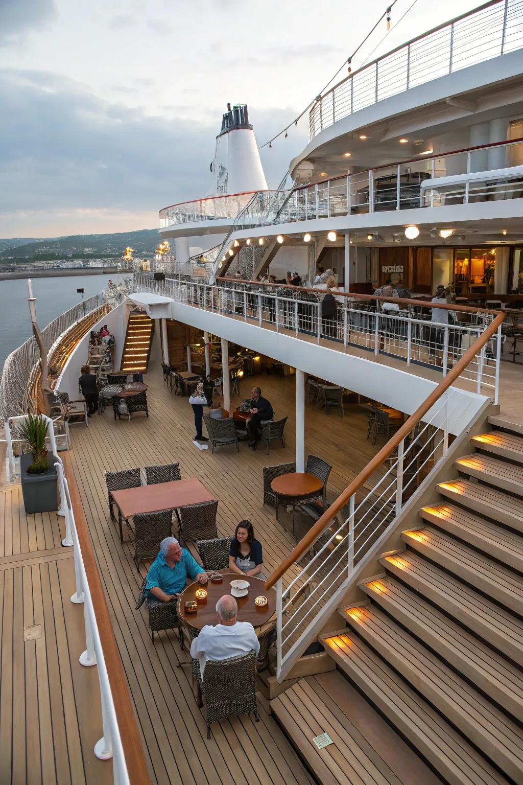 Create dynamic spaces with a multi-level deck design.