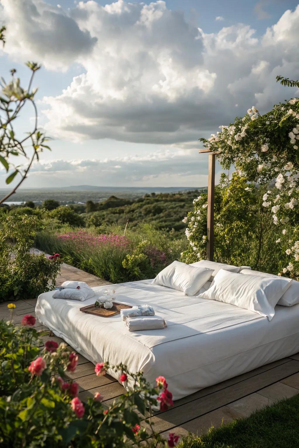 Crisp white linens offer timeless elegance.