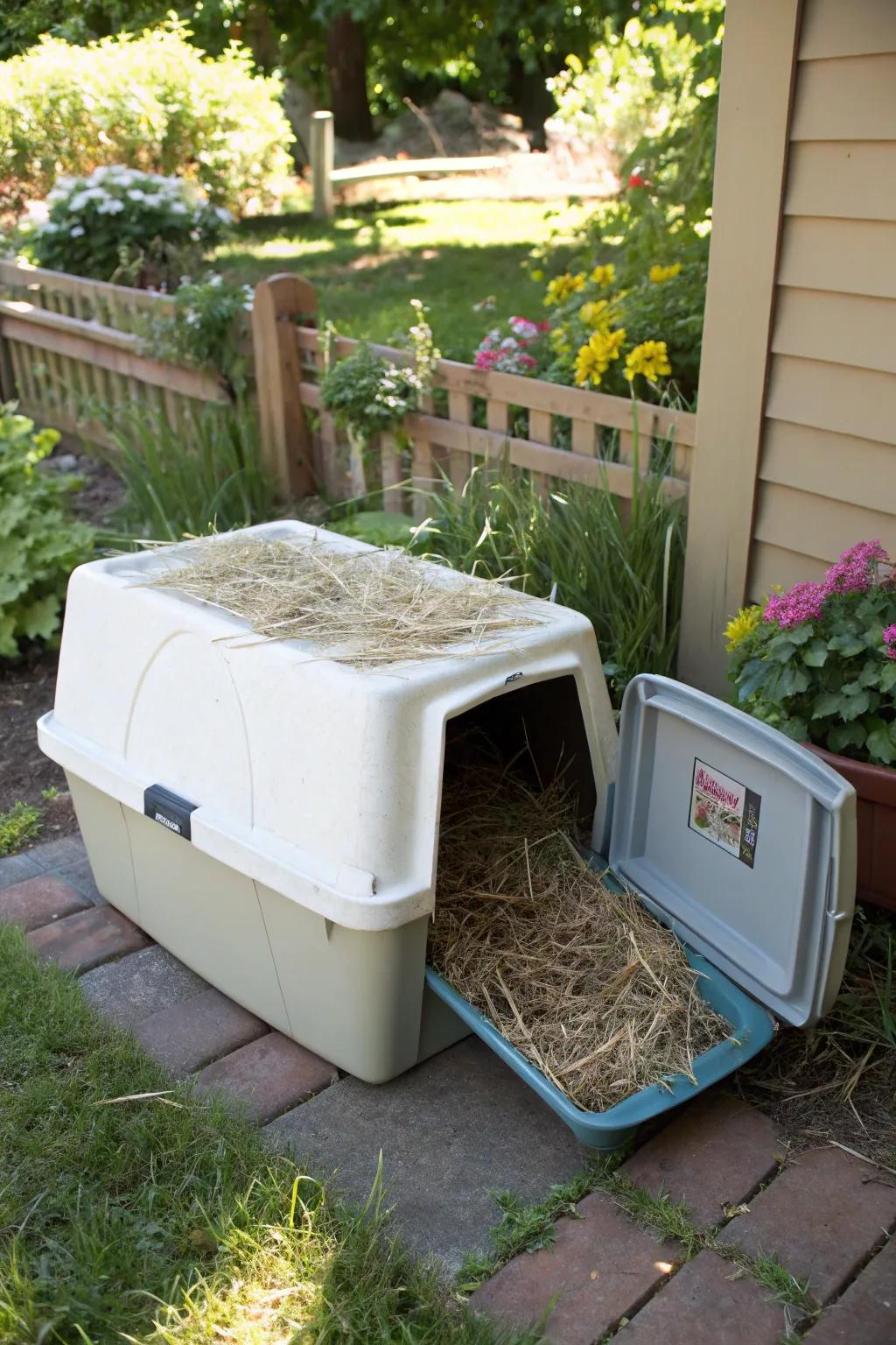 Repurposed picnic coolers make excellent insulated shelters.