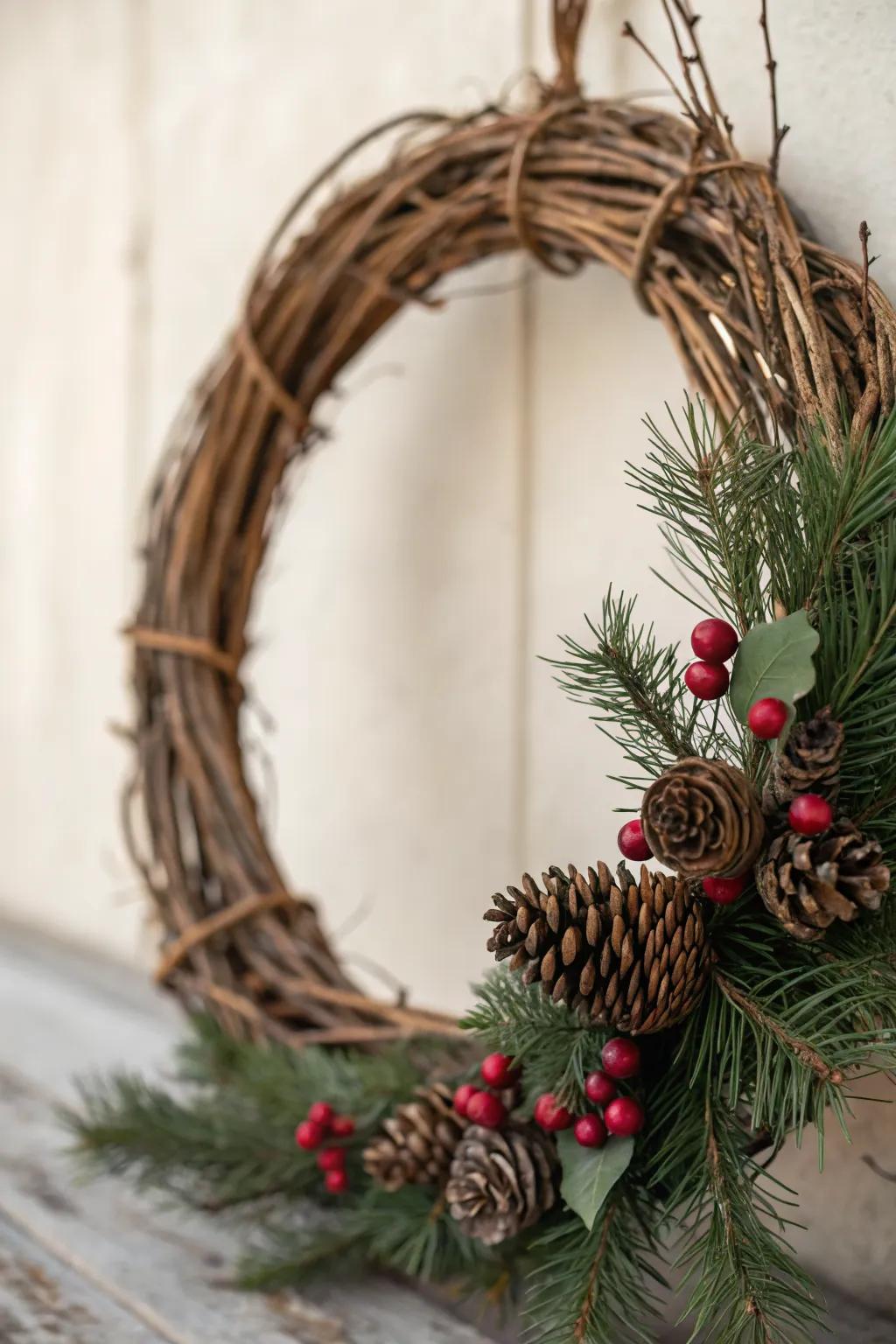 A simple yet charming grapevine wreath.