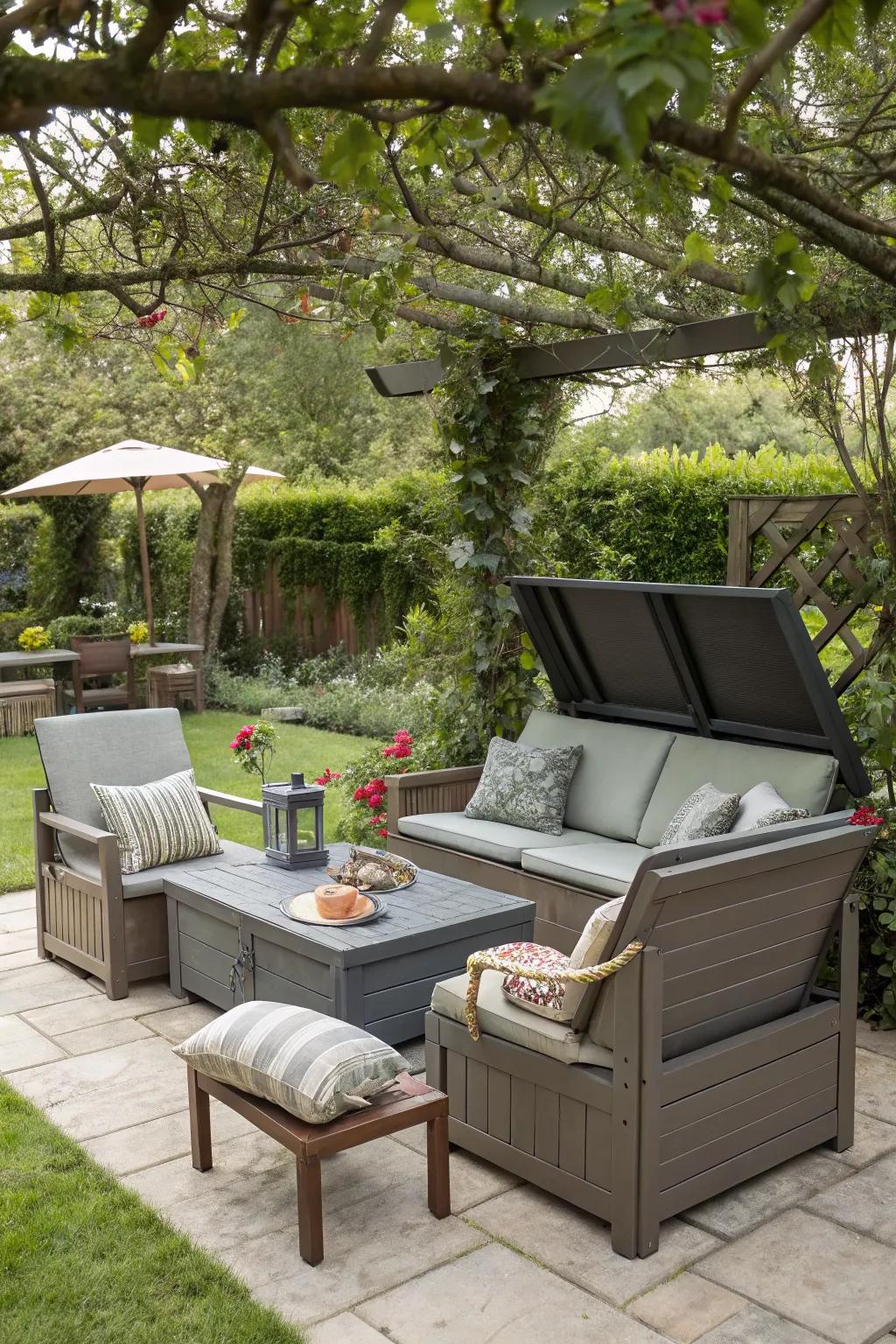 Optimize your space with versatile outdoor furniture.