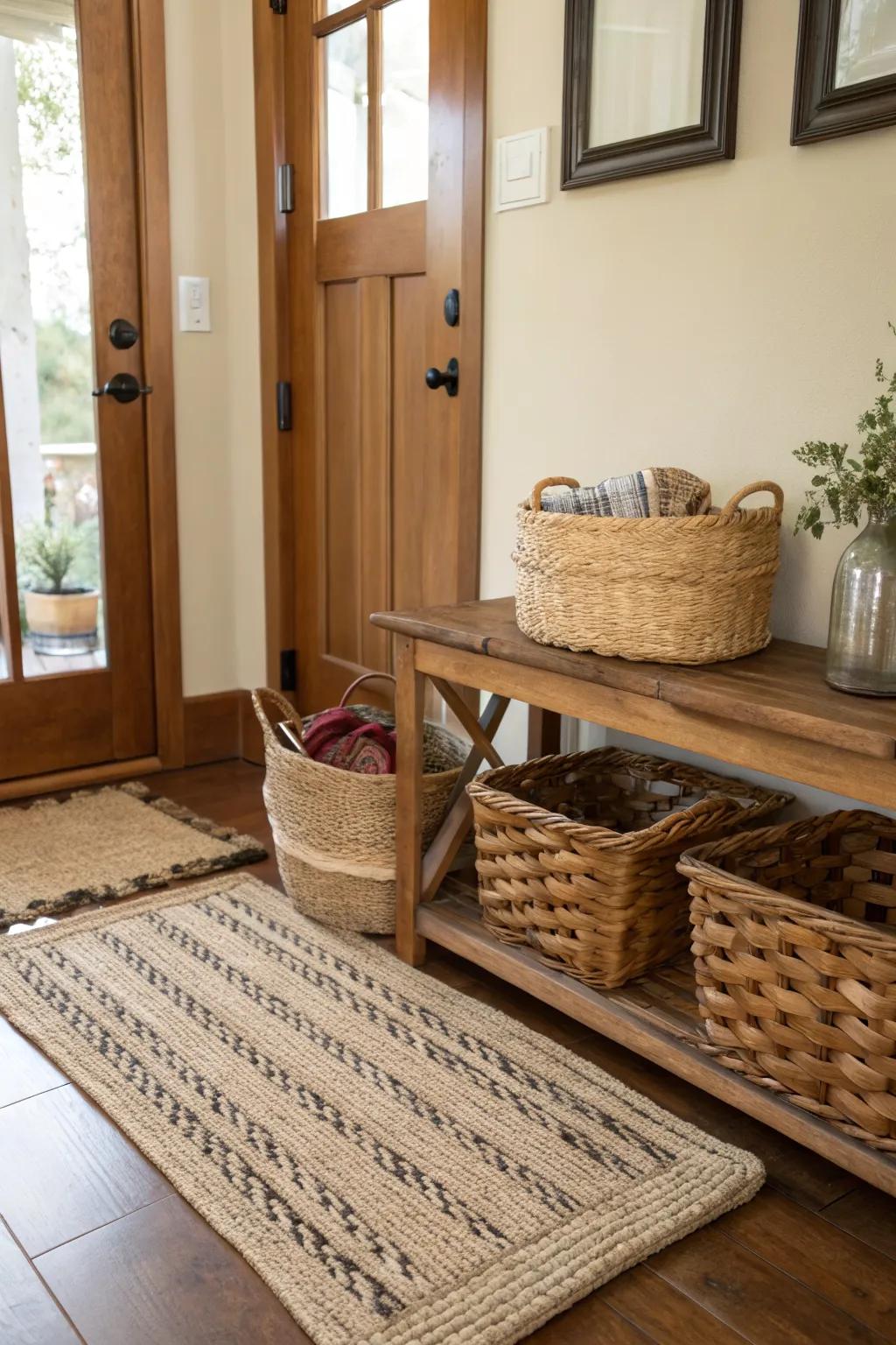 Woven textures bring warmth to an outdoor space.