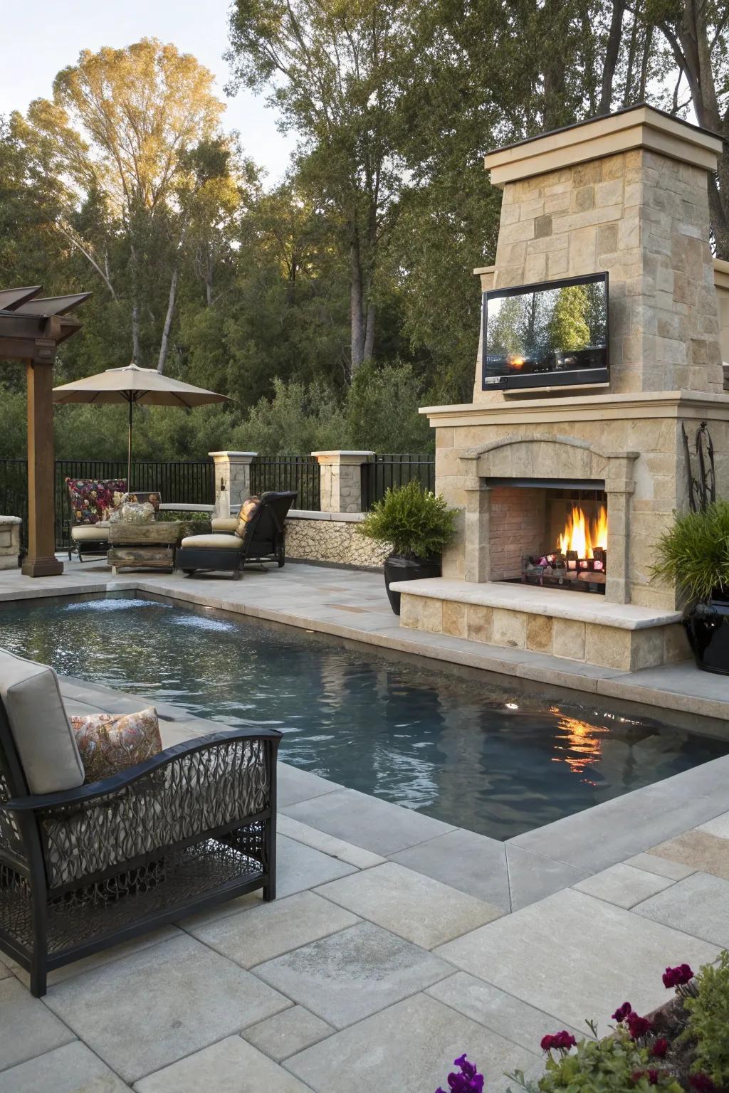 Experience tranquility with the harmonious blend of fire and water.