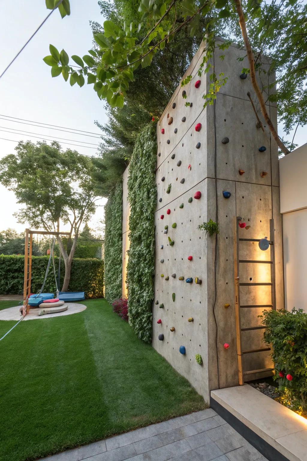Scale new heights with a backyard climbing wall.