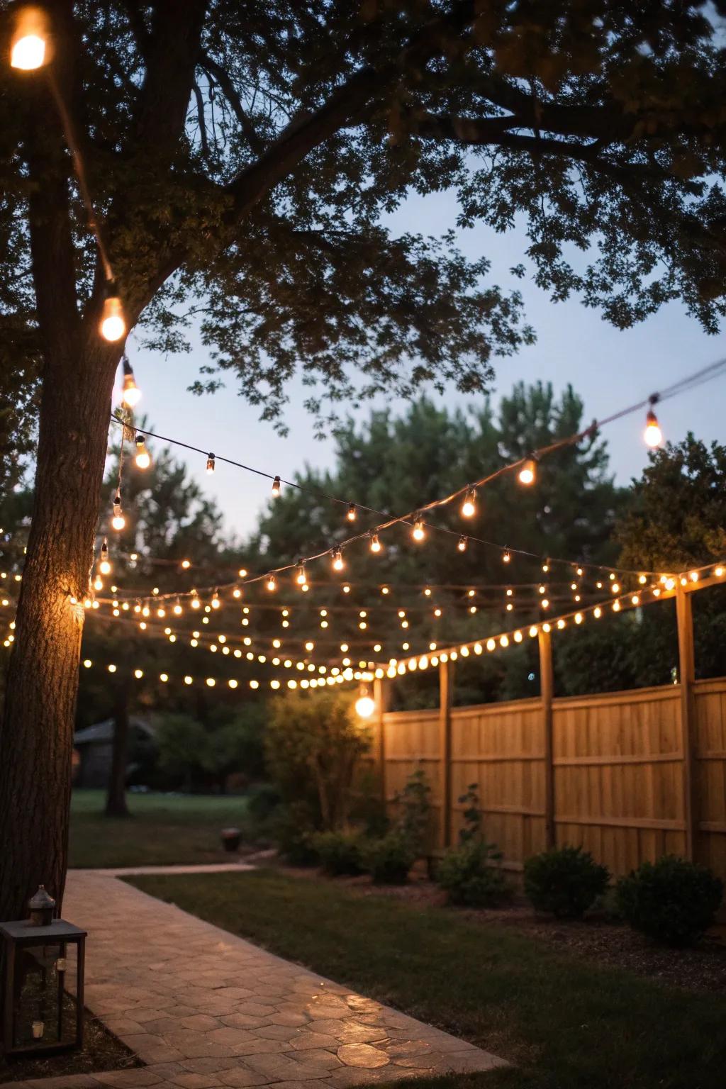 String lights create a cozy and inviting atmosphere in any outdoor space.