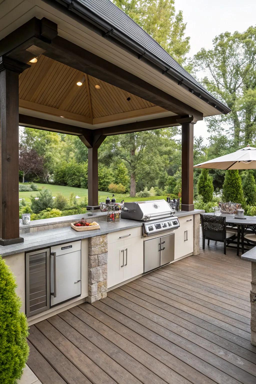 Maximize your cooking space with a built-in barbecue grill.
