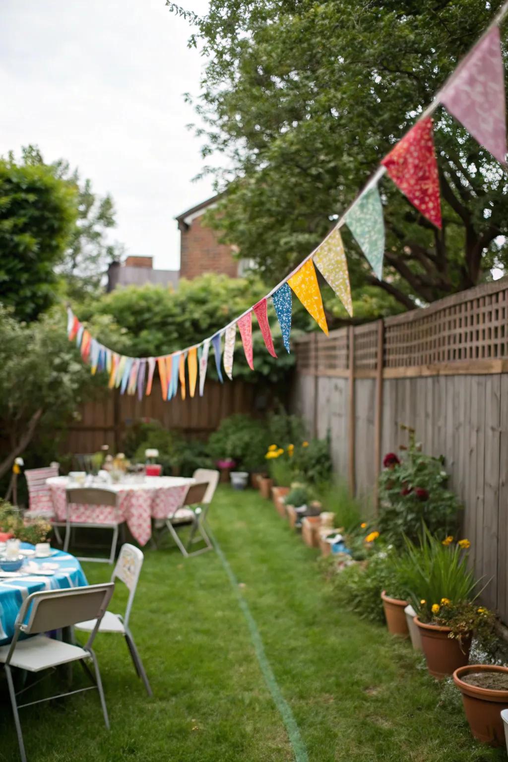 Bunting adds a splash of color and festivity to any party.