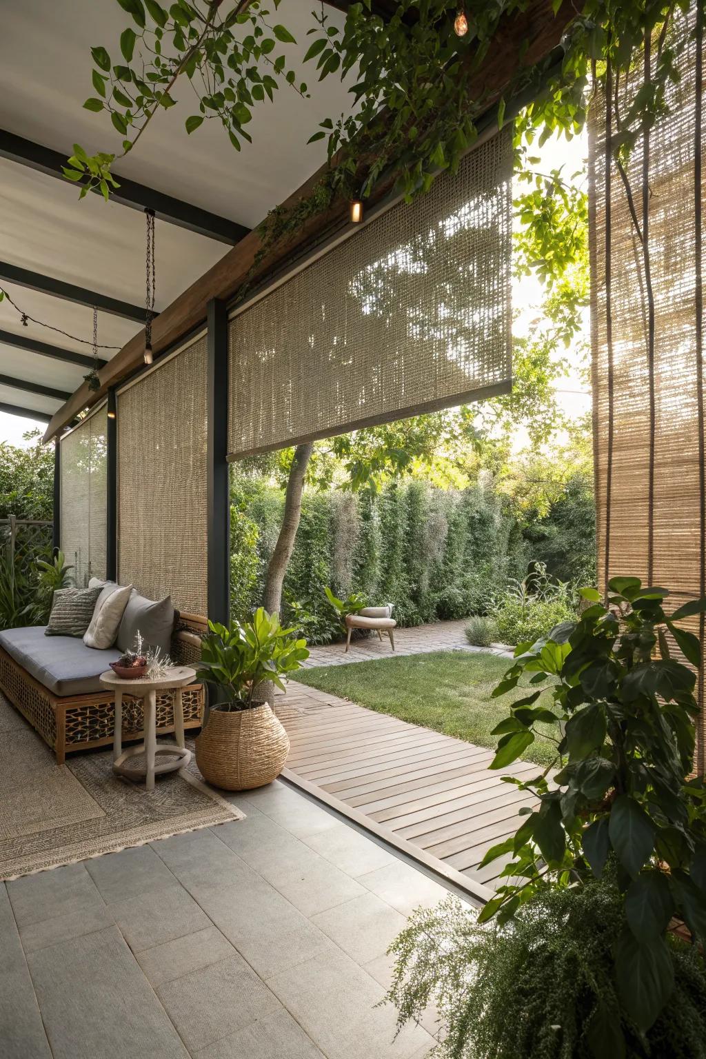 Recycled blinds offer eco-friendly style.