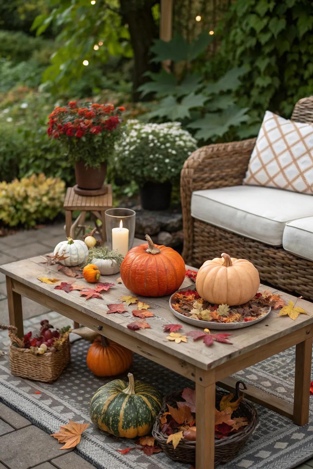 Seasonal decor keeps your patio stylish and fresh.