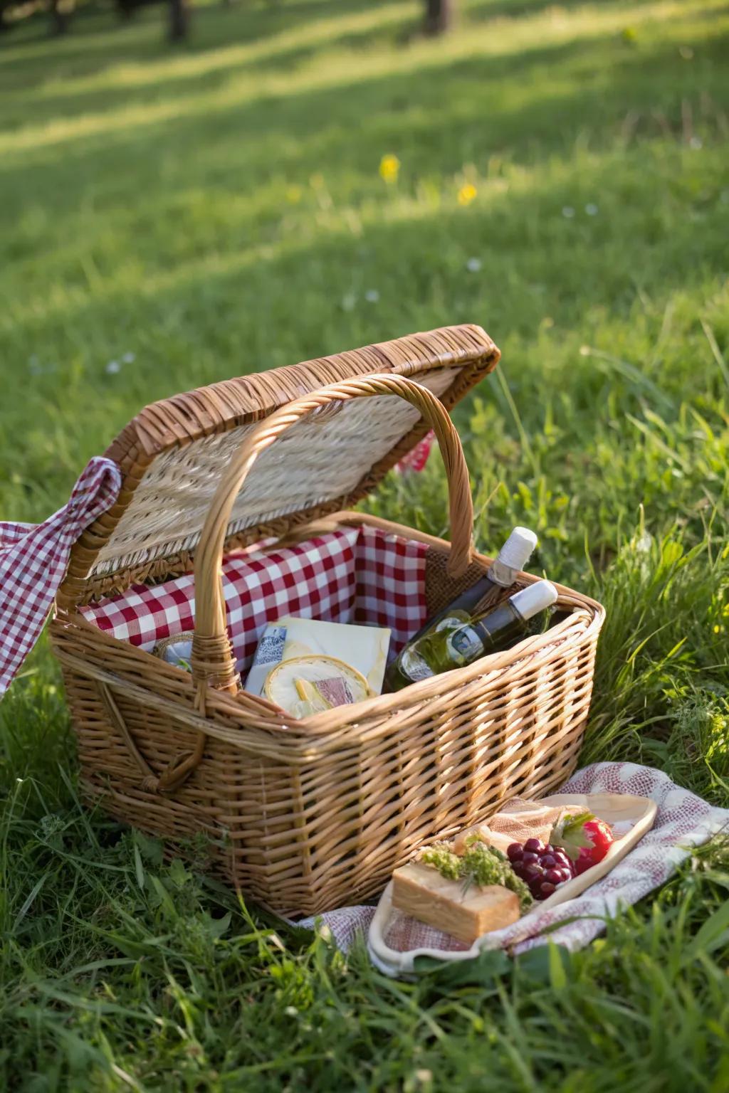 A classic wicker basket is both practical and stylish.