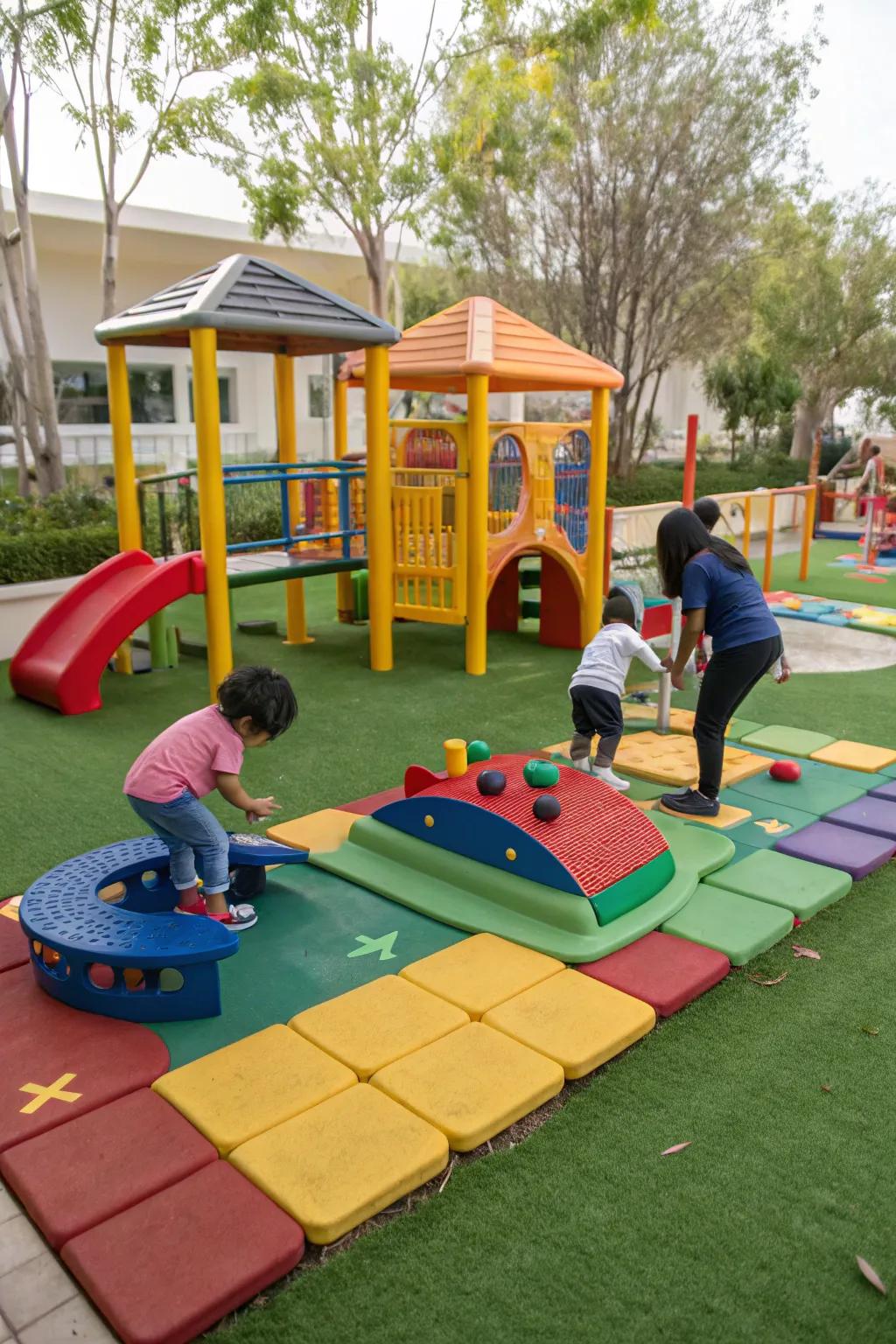 Customizable play zones with movable elements for endless creativity.