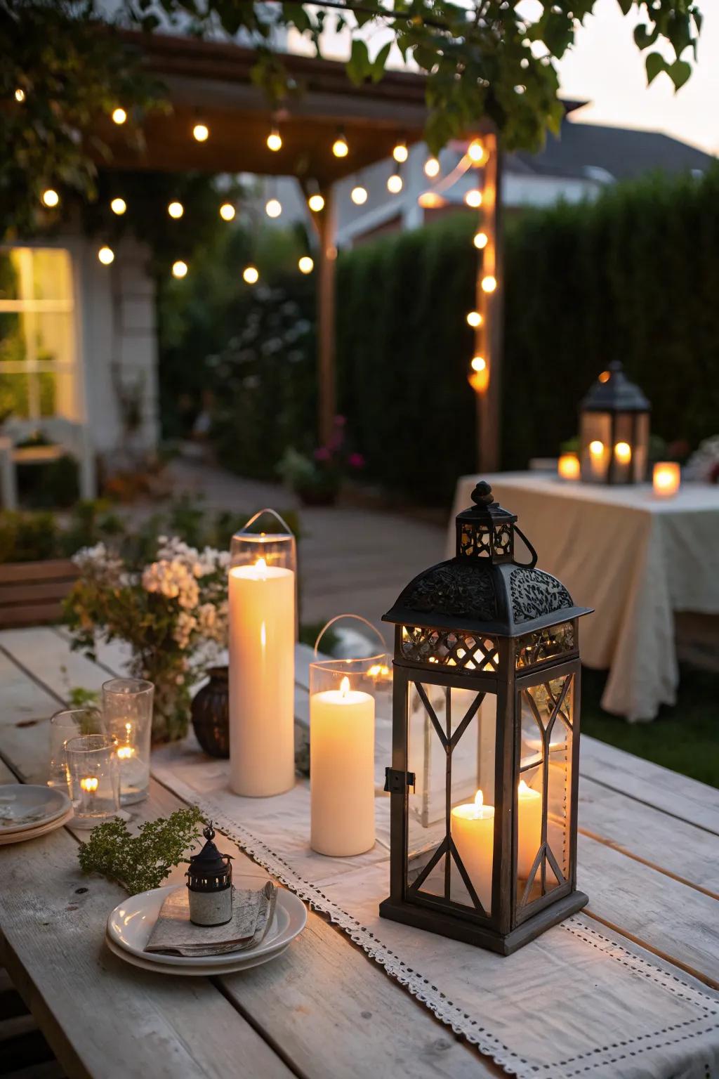 Soft mood lighting transforms outdoor spaces into serene retreats.