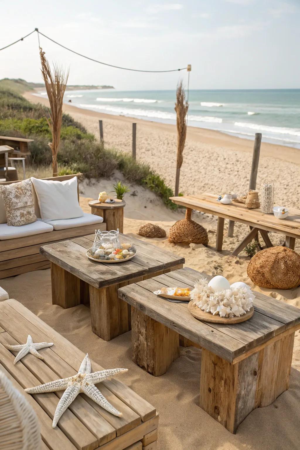 Relax in a beachside cabana atmosphere.
