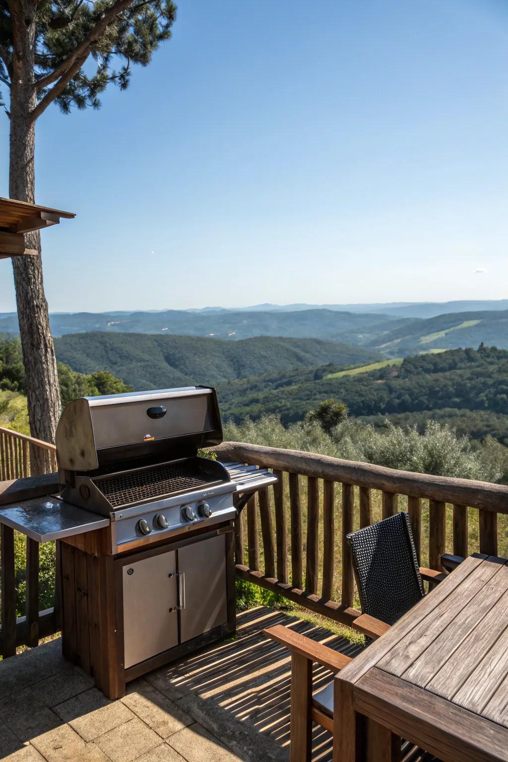 Enjoy meals with a view alongside your wood grill.
