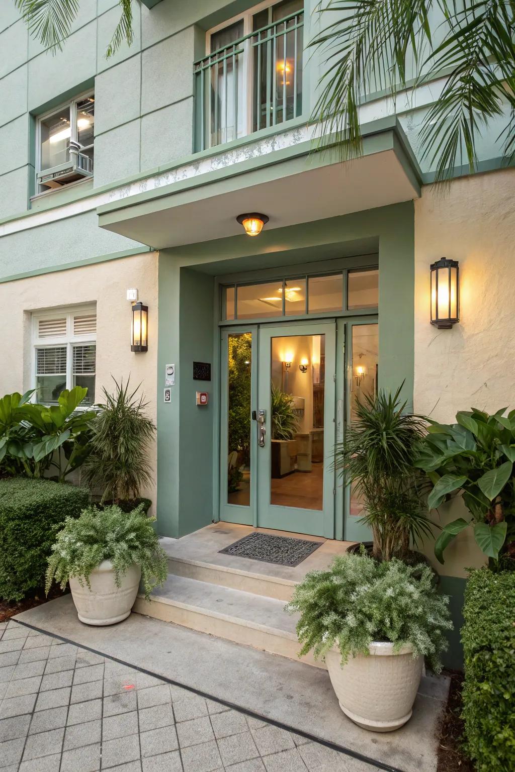 A unified color scheme brings elegance to the entrance.