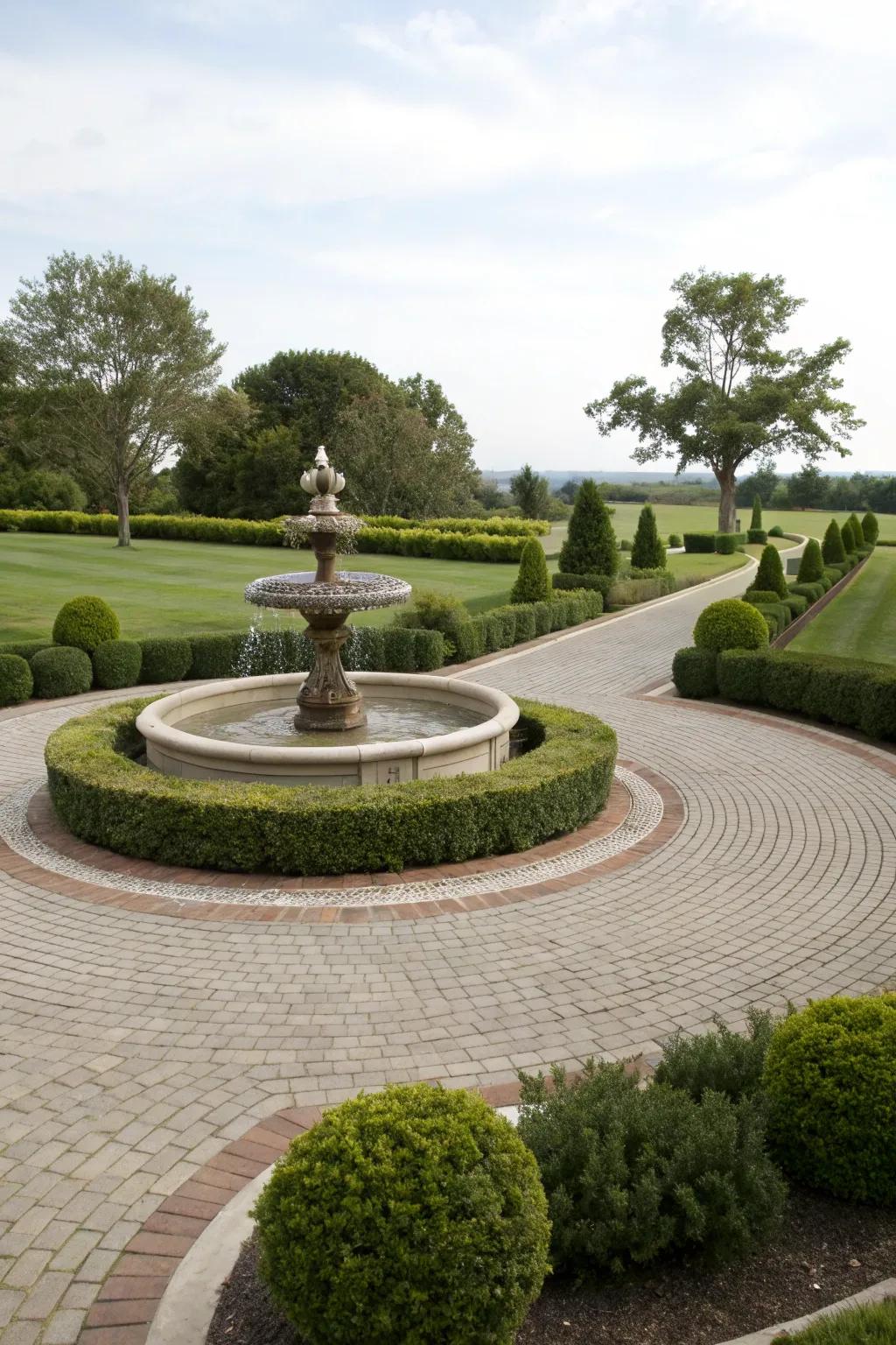 A central water feature adds luxury and tranquility.