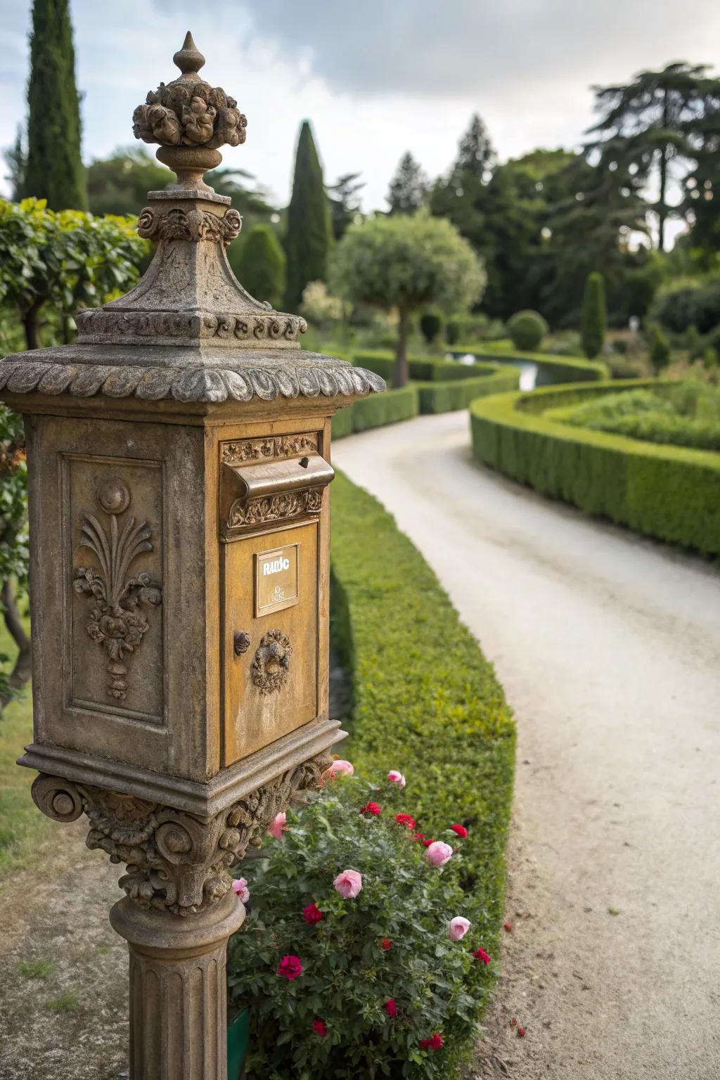 A mailbox that captures the charm of yesteryears.