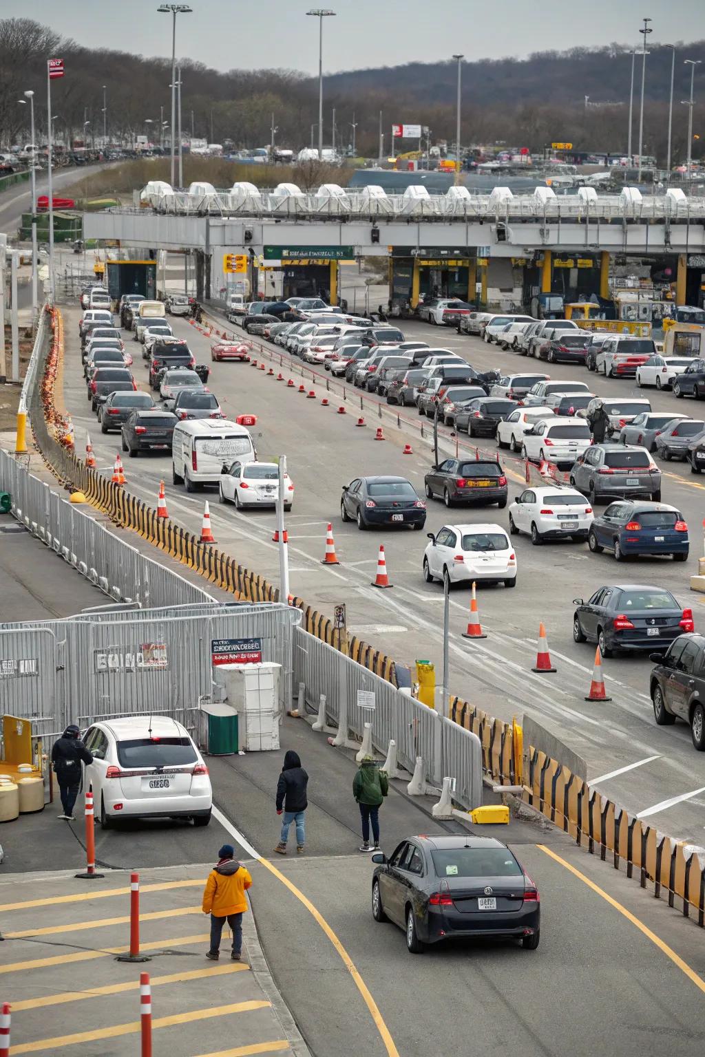 Fences guide traffic flow and enhance parking lot safety.