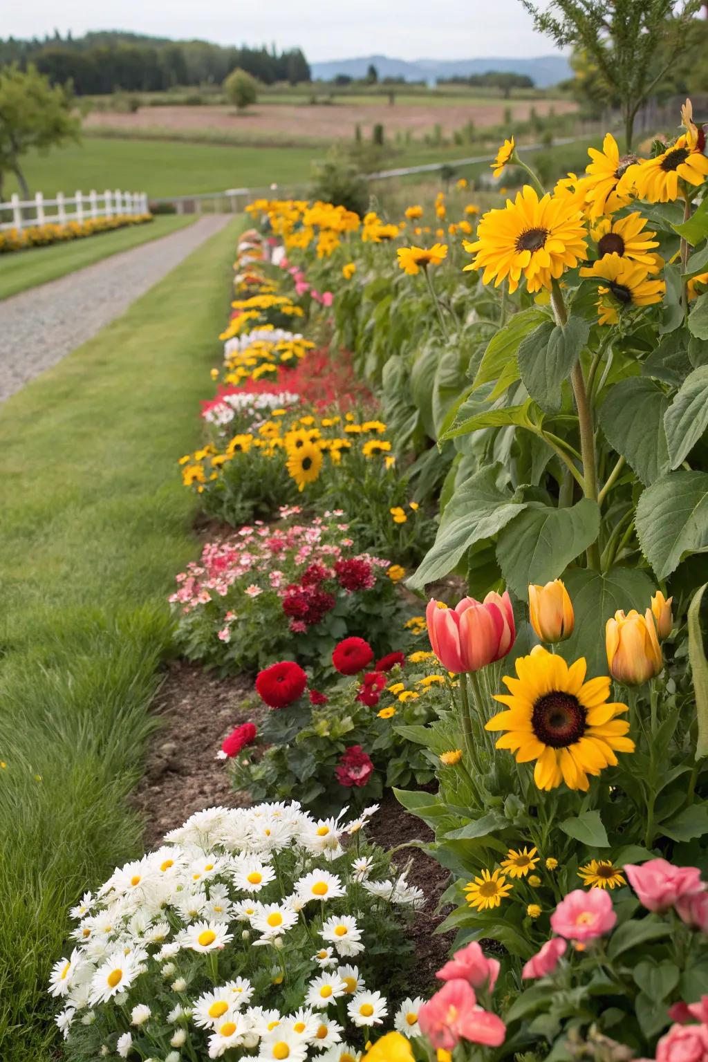 Seasonal rotation keeps the garden vibrant year-round.