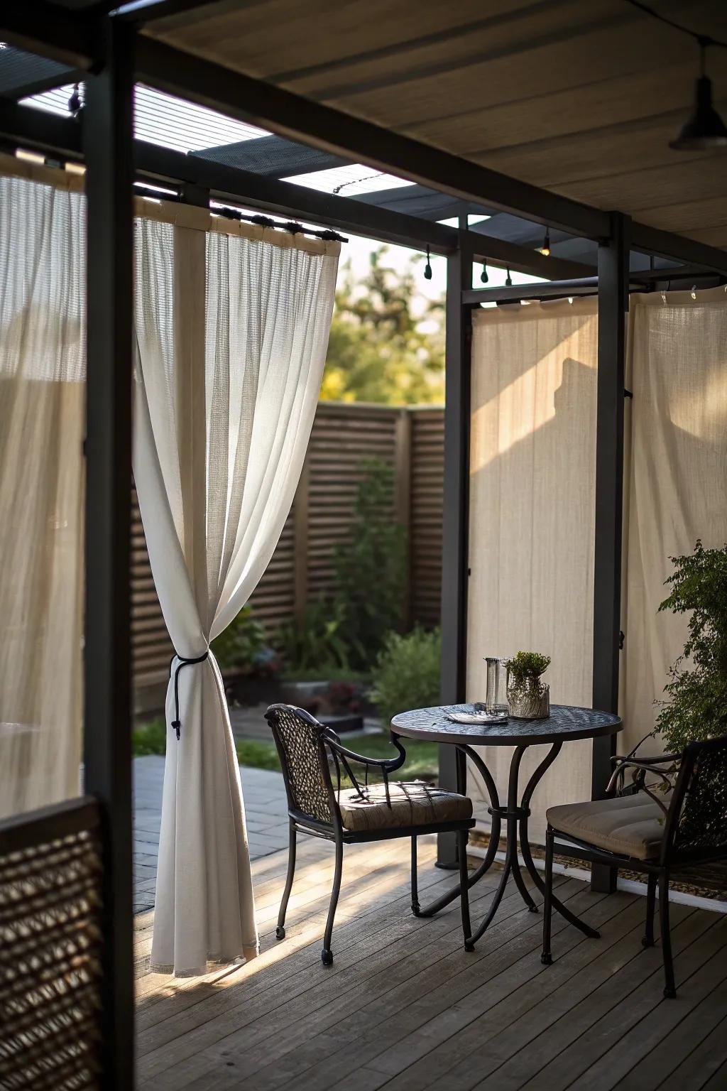 Privacy panel blinds provide seclusion without sacrificing light.