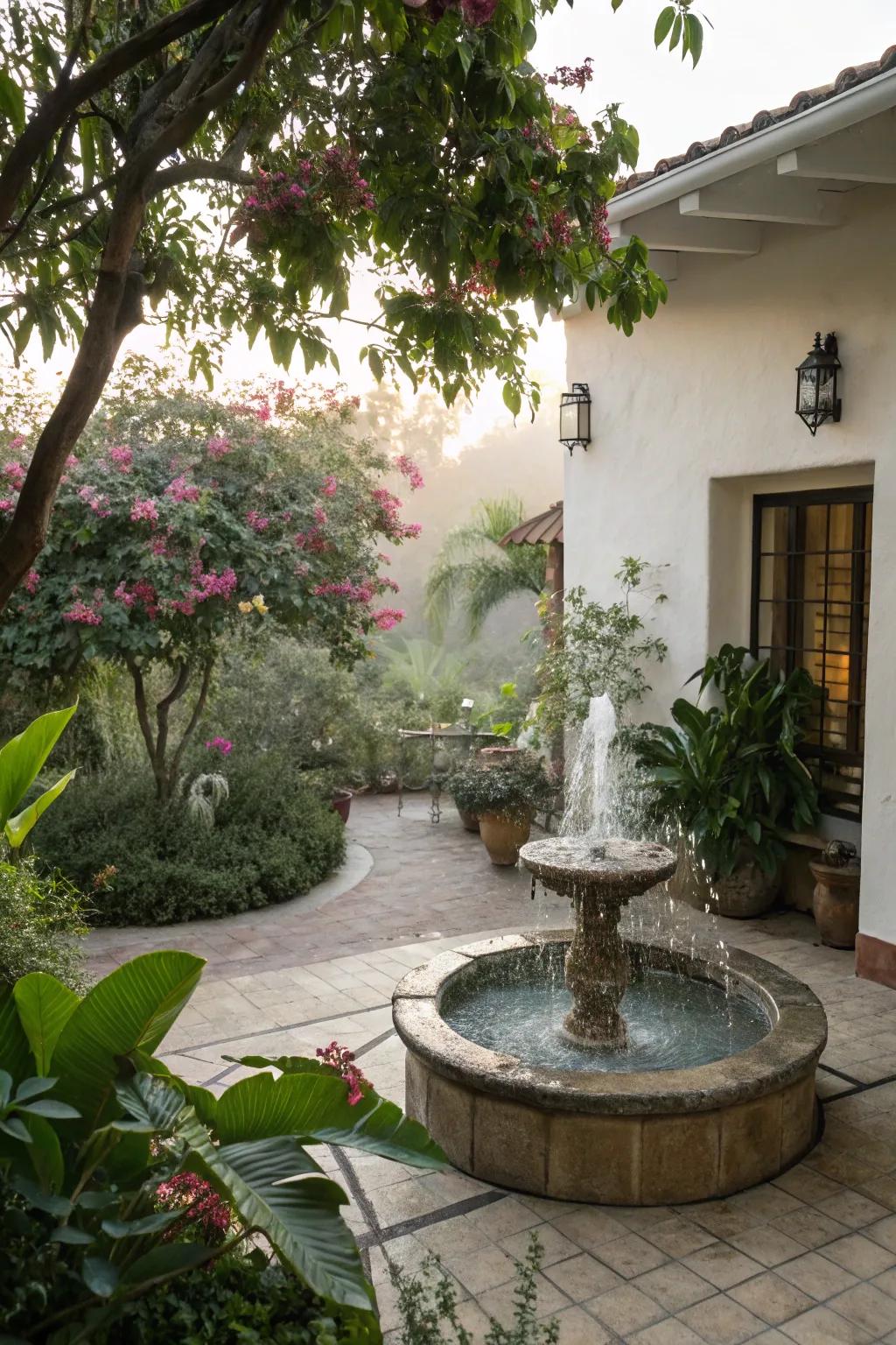 Enhance your patio's cool factor with a water feature.