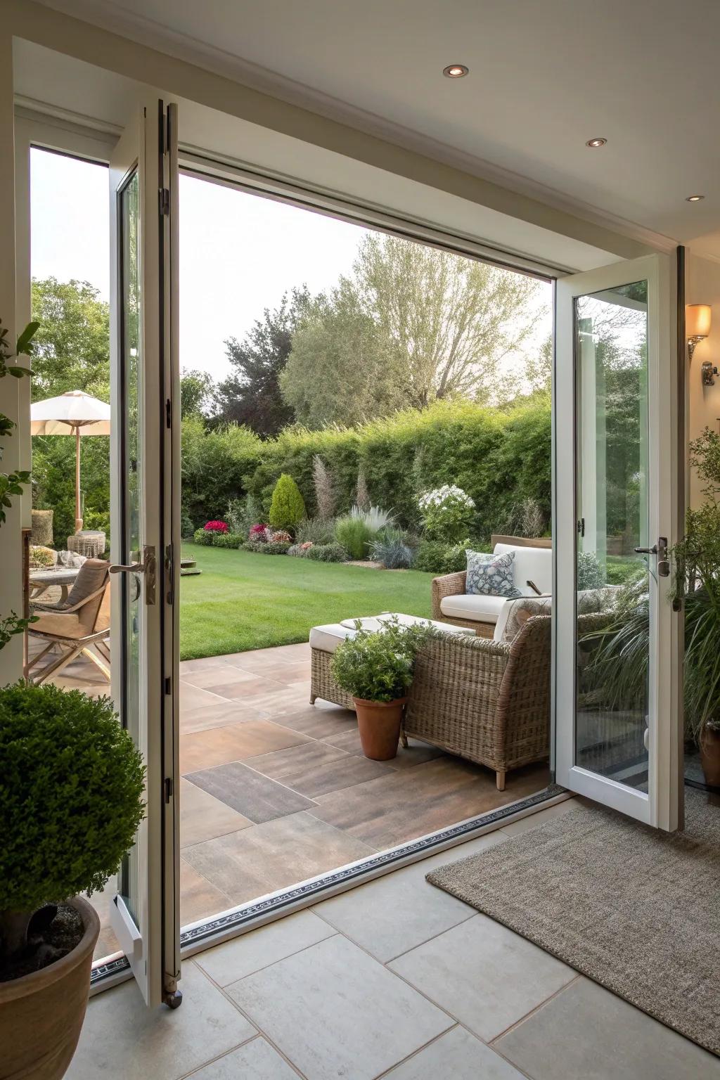 Bi-fold doors for seamless indoor-outdoor living.