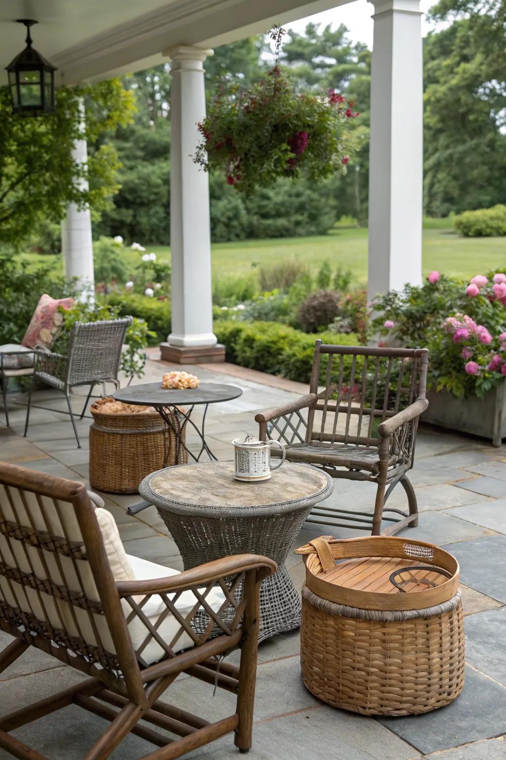 A harmonious blend of materials for a visually appealing patio.
