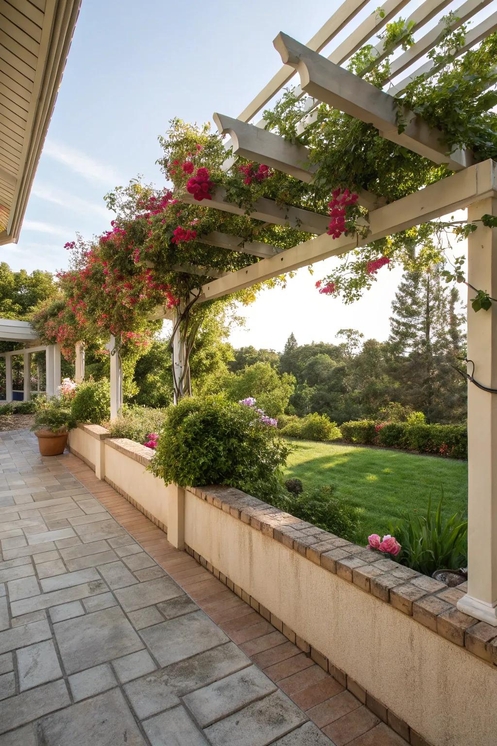 A trellis adds charm and a place for climbing plants.