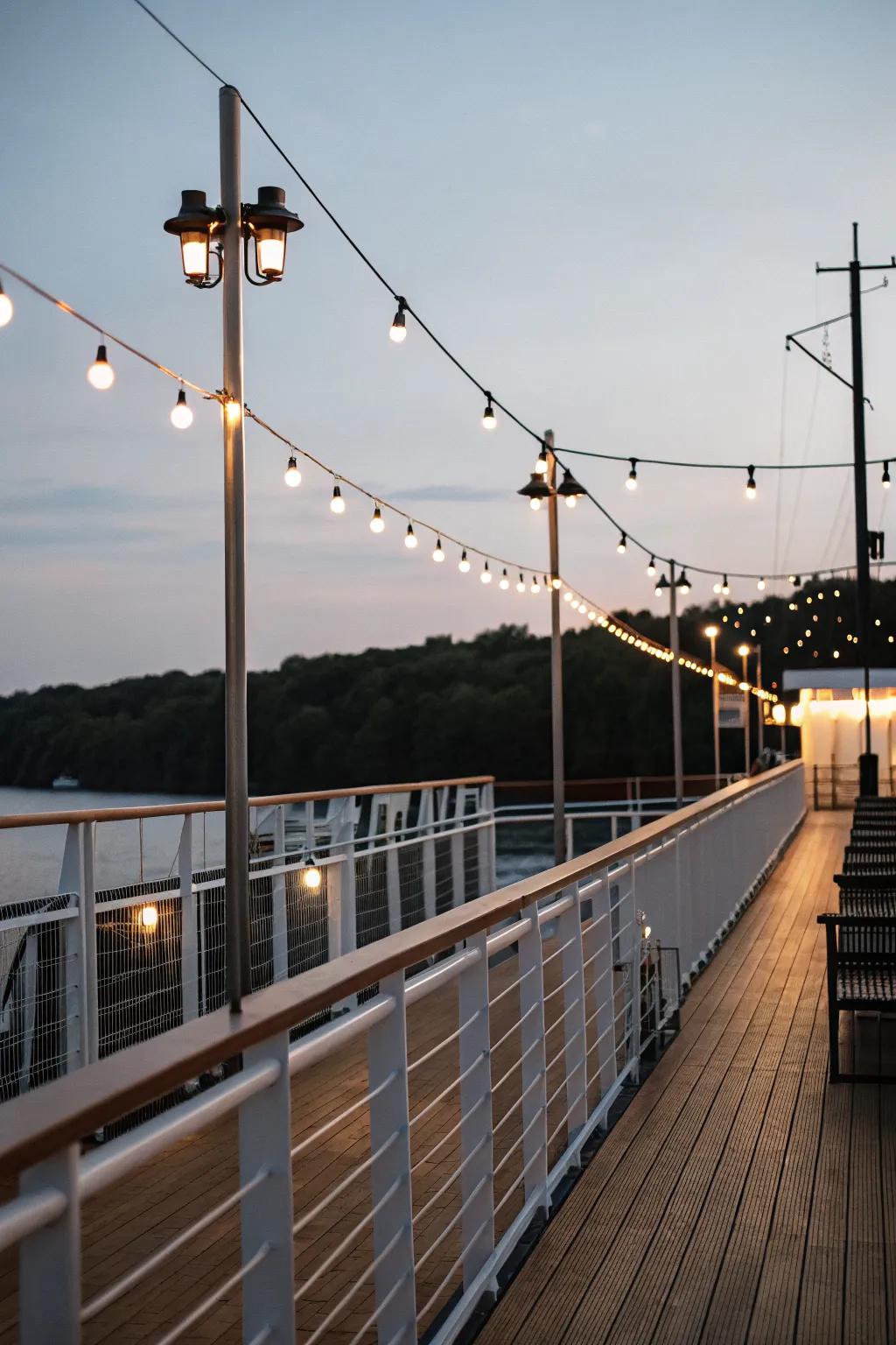 Deck railing extensions offer a seamless lighting solution.